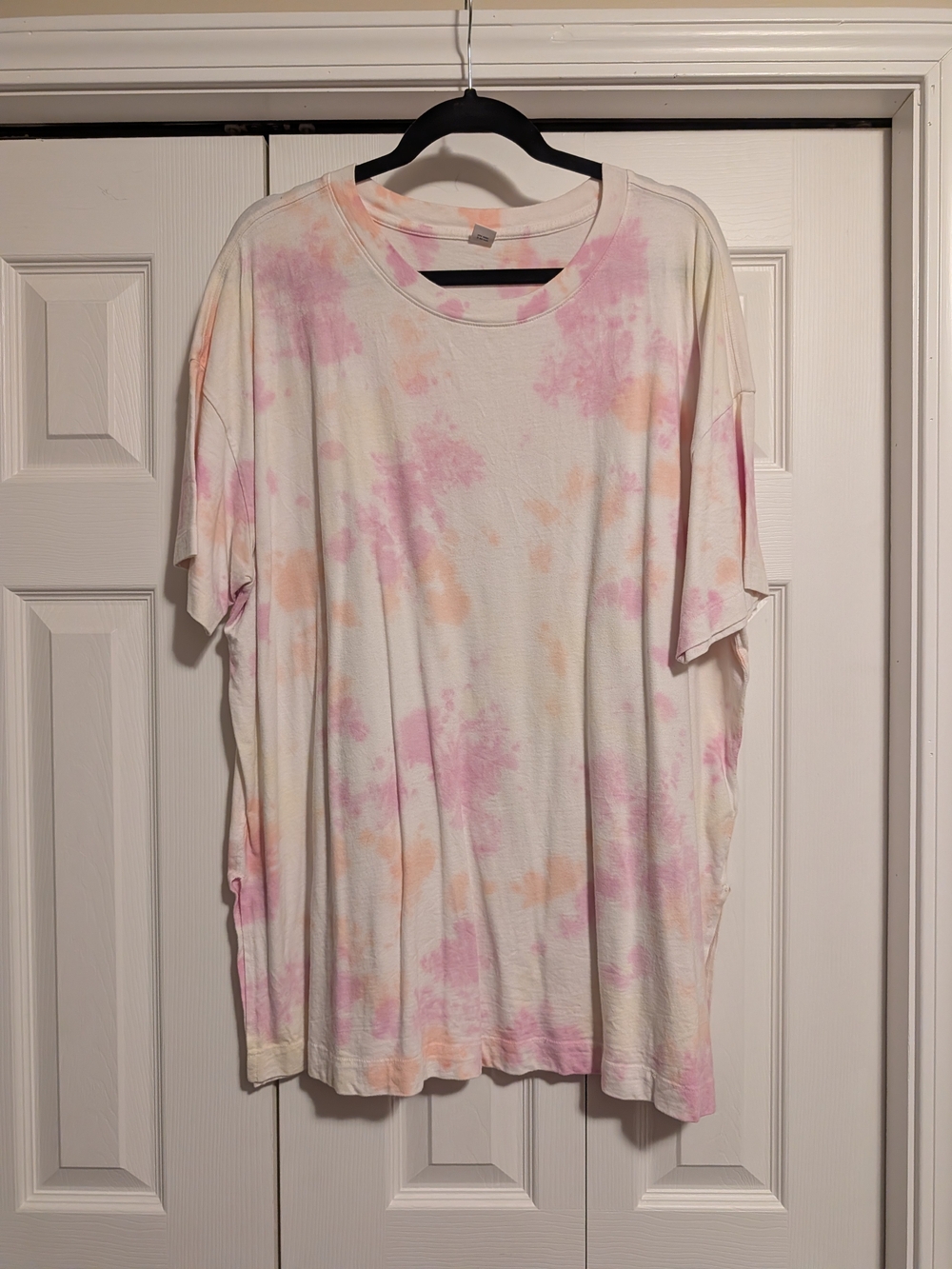 Old Navy Tie-Dye Tunic Tee With Short Sleeve Tee - White, Pink & Peach